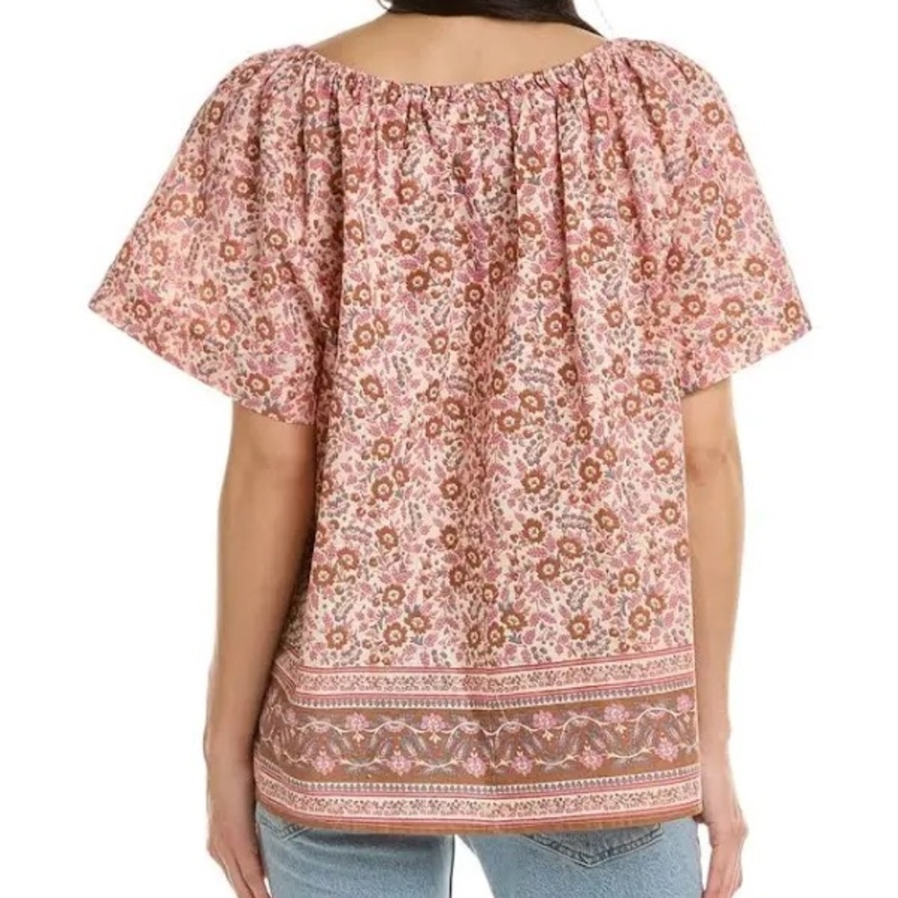 NWT Faherty Pink Floral Boho Lightweight Blouse sz M - Picture 8 of 10
